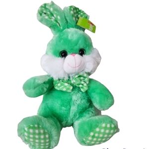 KellyToy Green White Bunny Rabbit Easter Medium Plush Stuffed animal NWT